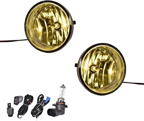 Pit66 Light Fog Light ، متوافق مع 2005-2011 Toyota Tacoma/2004-2006 Toyota Solara/2008-2015 Toyota Sequoia/2007-2013 Toyota Tundra Lights Lights W/Bulb/Switch LH+RH ، Yellow in Saudi Arabia