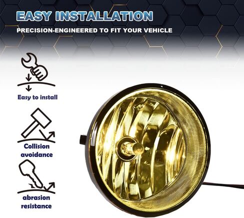 Pit66 Light Fog Light ، متوافق مع 2005-2011 Toyota Tacoma/2004-2006 Toyota Solara/2008-2015 Toyota Sequoia/2007-2013 Toyota Tundra Lights Lights W/Bulb/Switch LH+RH ، Yellow in Saudi Arabia