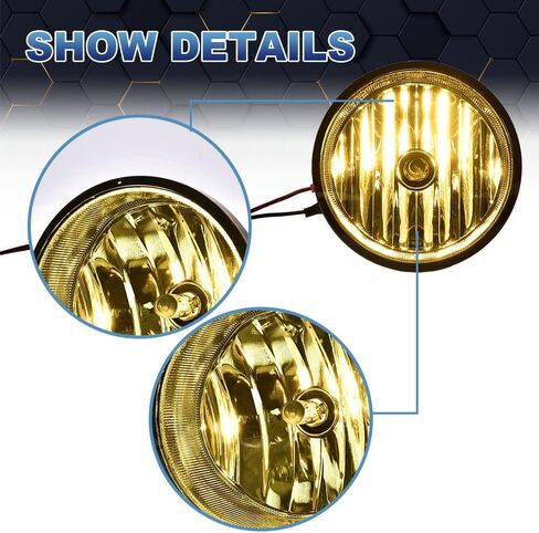 Pit66 Light Fog Light ، متوافق مع 2005-2011 Toyota Tacoma/2004-2006 Toyota Solara/2008-2015 Toyota Sequoia/2007-2013 Toyota Tundra Lights Lights W/Bulb/Switch LH+RH ، Yellow in Saudi Arabia