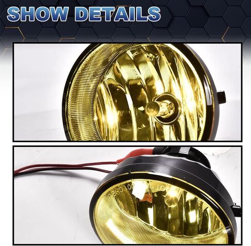 Pit66 Light Fog Light ، متوافق مع 2005-2011 Toyota Tacoma/2004-2006 Toyota Solara/2008-2015 Toyota Sequoia/2007-2013 Toyota Tundra Lights Lights W/Bulb/Switch LH+RH ، Yellow in Saudi Arabia