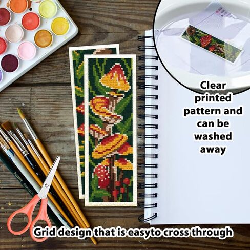 ORIGACH 6 Pcs Flower Cross Stitch Bookmark Kit for Beginner Sunflowers Tulip DIY Stamped Embroidery Bookmark Kit for Starter Printed Cross Stitch Kits with Instruction for Book Lovers in Saudi Arabia