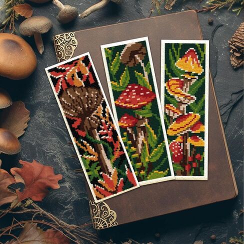 ORIGACH 6 Pcs Flower Cross Stitch Bookmark Kit for Beginner Sunflowers Tulip DIY Stamped Embroidery Bookmark Kit for Starter Printed Cross Stitch Kits with Instruction for Book Lovers in Saudi Arabia