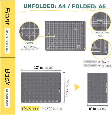 iMAT Flip Cutting Mat Note, A4 (Cm Version), 9"X12", Folding, Suitable for Small Crafts, Making Notebook, Models, and Scrapbooking Project (Hunter Green) in Saudi Arabia