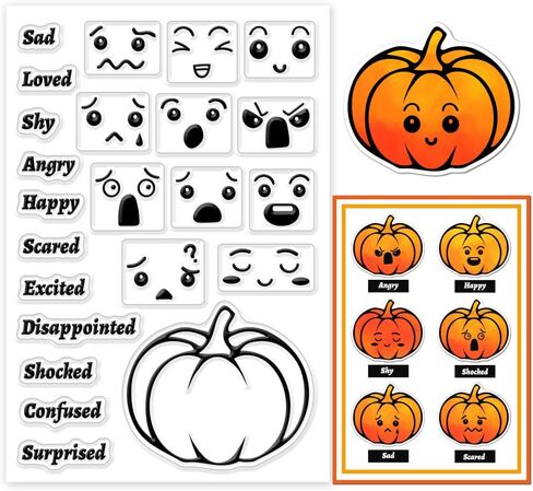 GLOBLELAND Autumn Text Clear Stamps Maple Leaves Pumpkin Silicone Clear Stamp Seals Autumn Blessings Transparent Stamps for DIY Scrapbooking Cards Making Photo Album Journal in Saudi Arabia