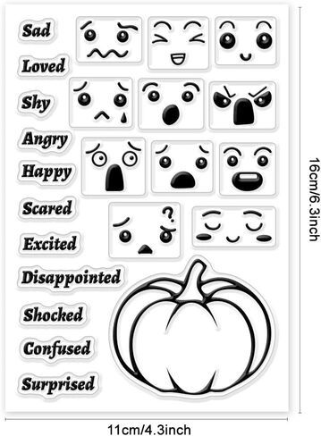 GLOBLELAND Autumn Text Clear Stamps Maple Leaves Pumpkin Silicone Clear Stamp Seals Autumn Blessings Transparent Stamps for DIY Scrapbooking Cards Making Photo Album Journal in Saudi Arabia