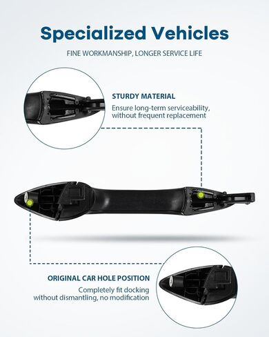 Lujuntec الخارجي للركاب الأمامي المقبض الأيمن استبدال Hyundai Elantra 2011-2016 استبدال OE 826613x000 ، 826623x020 أسود in Saudi Arabia