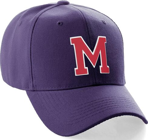 Daxton Classic Baseball Hat Custom A to Z Initial Team White Red Letter in Saudi Arabia
