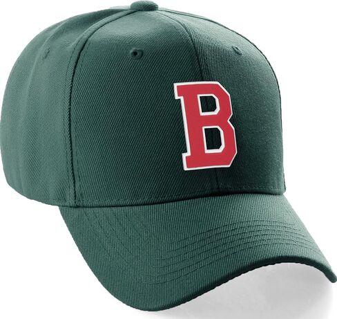 Daxton Classic Baseball Hat Custom A to Z Initial Team White Red Letter in Saudi Arabia