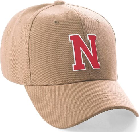 Daxton Classic Baseball Hat Custom A to Z Initial Team White Red Letter in Saudi Arabia