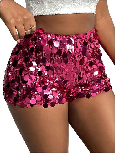 Floerns Women Out Out Sequin Shorts Low Weist Music Festival Party Party Hot in Saudi Arabia