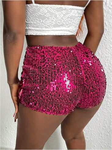 Floerns Women Out Out Sequin Shorts Low Weist Music Festival Party Party Hot in Saudi Arabia