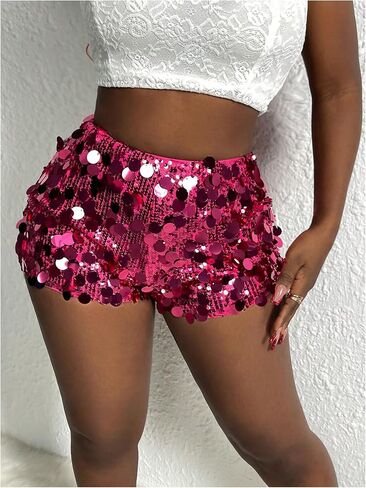 Floerns Women Out Out Sequin Shorts Low Weist Music Festival Party Party Hot in Saudi Arabia