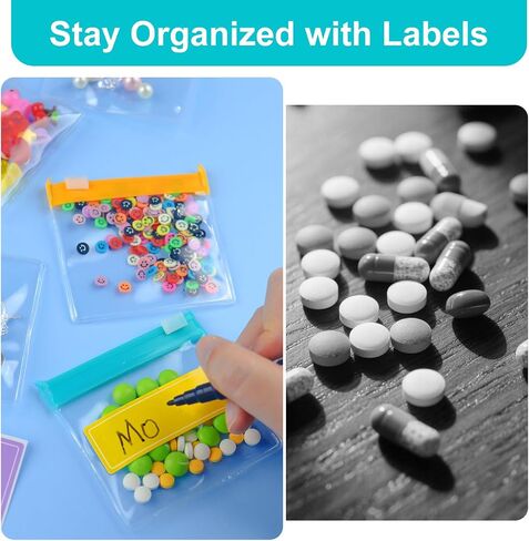 45pcs 9 ألوان أكياس حقيبة حبوب منع الحمل قابلة لإعادة الاستخدام ، منظم الطب الشفاف المنسوج ، منظم حبوب منع الحمل مع قفل شريحة ، أكياس بلاستيكية صغيرة للإكسسوارات ، المجوهرات ، إلخ. in Kuwait