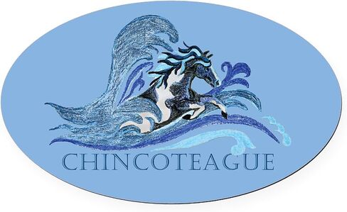 Cafepress Chincoteague Pony Oval Car Magnet ، Euro Oval Pumper Magnet in Kuwait