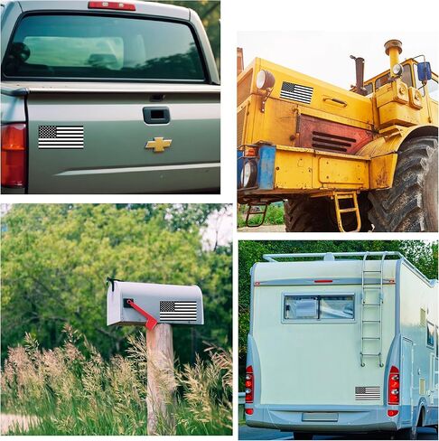 Black & White American American US Magnet - Magnetic Auto Car Truck Secal - سهل التثبيت والإزالة (4 "× 2") in Kuwait