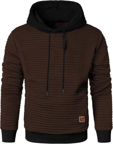 Leidowei للرجال هوديز pulver dulover plaid Jacquard طويلة الأكمام in Kuwait