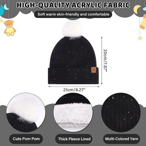Toddler Kids Winter Hats Gloves Scarfs Beanie Mittens Neck Warmer for 0 6 12 Months 1 2 3 4-8 Year Old Baby Girls Boys Gifts in Kuwait
