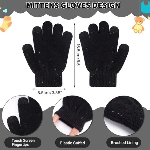 Toddler Kids Winter Hats Gloves Scarfs Beanie Mittens Neck Warmer for 0 6 12 Months 1 2 3 4-8 Year Old Baby Girls Boys Gifts in Kuwait