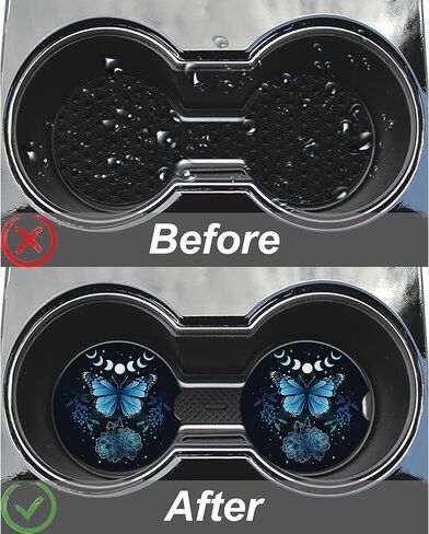 Car Coaster for Cup Holders,Hawaii Blue Hibiscus Ceramic Car Cup Coaster Anti Slip Cork Base 2Pcs Auto Accessories for Women Men 2.56 Inch in Kuwait