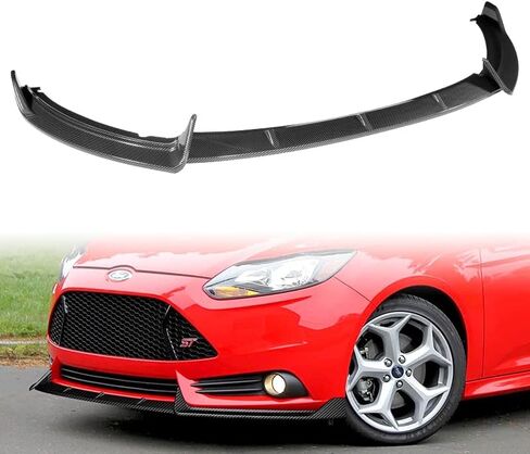 EPARTS 3 Pieces Style Front Bumper Lip Spoiler Splitter Chin Side Body Kit Trim Protection Compatible with 2012-2014 Ford Focus ST Hatchback Models Only (Painted Carbon Fiber Style) in Saudi Arabia