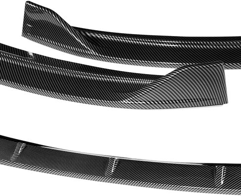EPARTS 3 Pieces Style Front Bumper Lip Spoiler Splitter Chin Side Body Kit Trim Protection Compatible with 2012-2014 Ford Focus ST Hatchback Models Only (Painted Carbon Fiber Style) in Saudi Arabia