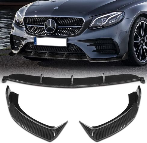 Q1-Tech ، شفة مصد أمامي ملائمة للتوافق مع 2017-2020 Mercedes-Benz E-Class E43 AMG E200 E250 E300 E350 E400 E450 (W213) ، طقم جسم ذقن الهواء الأمامي الشفاه ، in Saudi Arabia
