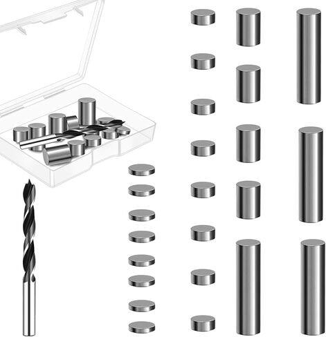 6.58OZ Cylindrical Stainless Steel Weights for Pinewood Derby Cars, 30 Pieces Derby Car Kit, 6 Different Sizes of Cylinders Weights with Adhesive to Speed Up Your Car Cylindrical Weights for Derby car in Kuwait