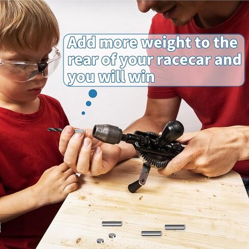 6.58OZ Cylindrical Stainless Steel Weights for Pinewood Derby Cars, 30 Pieces Derby Car Kit, 6 Different Sizes of Cylinders Weights with Adhesive to Speed Up Your Car Cylindrical Weights for Derby car in Kuwait