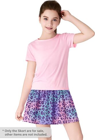 Big Girls Athletic Skort - Leopard Leopard Print Summer Summer Skirt Size 6-16 in Kuwait