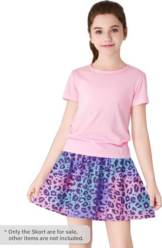 Big Girls Athletic Skort - Leopard Leopard Print Summer Summer Skirt Size 6-16 in Kuwait