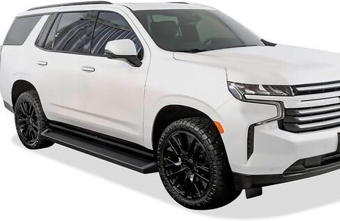 APS Running Bars متوافقة مع Chevy Tahoe 2021-2025 4-Door & GMC Yukon 2021-2025 4-Door (استبعاد Yukon XL) (نمط لوحة الجري المطلي بالمسحوق الأسود) in Saudi Arabia