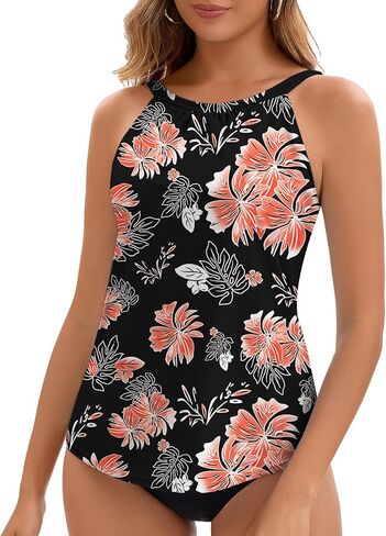 Soneven Womens' High Neck Tankini Top Only Bathing Suit Modest Swimsuit Swim Top in Saudi Arabia