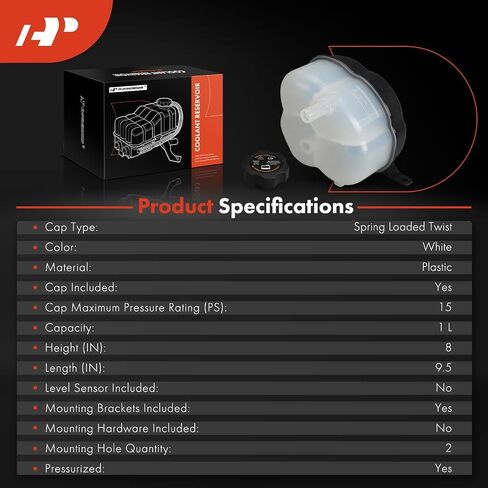 A-Premium Engine Soodant Overflow Recovery Tank [مع CAP] متوافق مع شيفروليه Exhinox & GMC Terrain 2010-2017-الجانب الأمامي in Saudi Arabia
