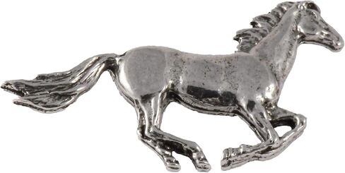 Horse Galloping Pin, Pewter, M132, 1.75 Inches, Handmade in the USA, Realistic, Race, Equestrian, Pony, Hat Pin, Lapel Pins, Brooch, Gift, Over 3100 Wildlife Designs. in Saudi Arabia