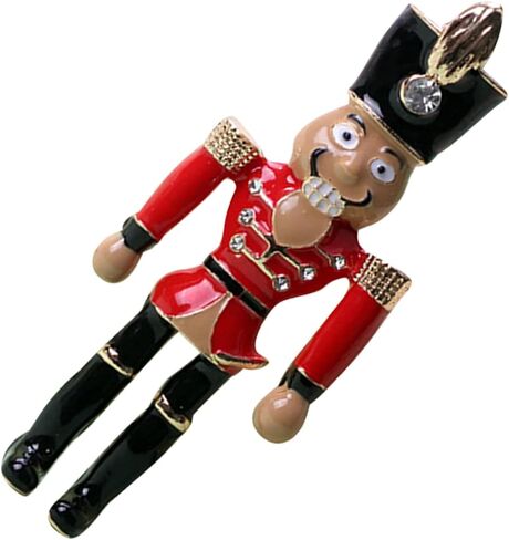 Bestoyard 2pcs Nutcracker Brooch Christmas Bastpin Clother Brooch Pin Pin Cartoon Nutcracker Lapels Christmas Decoration Crystal Christmas Brooch Literature and Art Metal Broom in Saudi Arabia