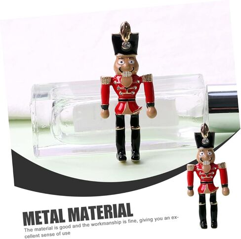 Bestoyard 2pcs Nutcracker Brooch Christmas Bastpin Clother Brooch Pin Pin Cartoon Nutcracker Lapels Christmas Decoration Crystal Christmas Brooch Literature and Art Metal Broom in Saudi Arabia