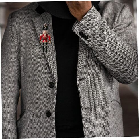Bestoyard 2pcs Nutcracker Brooch Christmas Bastpin Clother Brooch Pin Pin Cartoon Nutcracker Lapels Christmas Decoration Crystal Christmas Brooch Literature and Art Metal Broom in Saudi Arabia