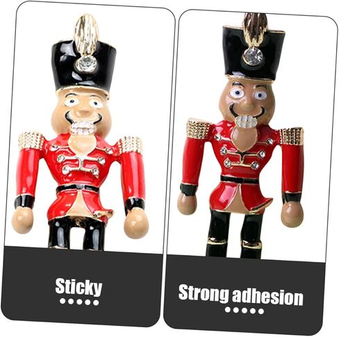 Bestoyard 2pcs Nutcracker Brooch Christmas Bastpin Clother Brooch Pin Pin Cartoon Nutcracker Lapels Christmas Decoration Crystal Christmas Brooch Literature and Art Metal Broom in Saudi Arabia