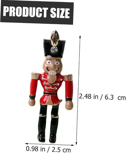 Bestoyard 2pcs Nutcracker Brooch Christmas Bastpin Clother Brooch Pin Pin Cartoon Nutcracker Lapels Christmas Decoration Crystal Christmas Brooch Literature and Art Metal Broom in Saudi Arabia