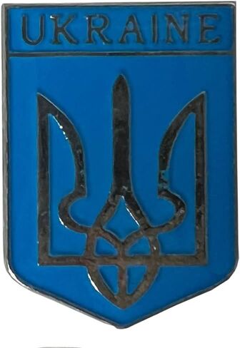 Wholesale Pack of 50 Ukraine Shield Large Trident Blue Motorcycle Hat Cap Lapel Pin in Saudi Arabia