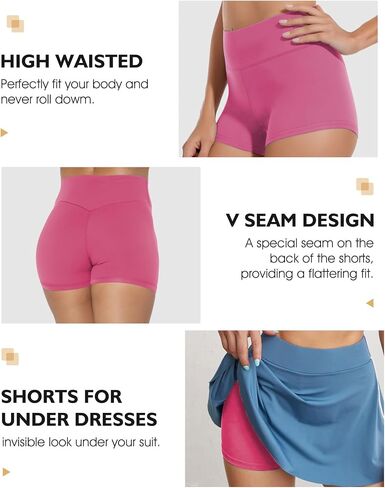 Spandex Shorts for Women High Waisted Yoga Booty Shorts Workout Biker Exercise Lounge Wear Home Cheerleader Dance Volleyball Outfits Safety Shorts for Under Dresses Skirt 2.5 3 Inch Pants 2 Packs Navy in Saudi Arabia