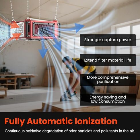 Abestorm Air Filtration System 1080 CFM, Shop Dust Collector with Strong Vortex Fan, Suitable for Woodworking Shop, Garage, Workshops, Up to 1100 Sq. Ft. in Kuwait