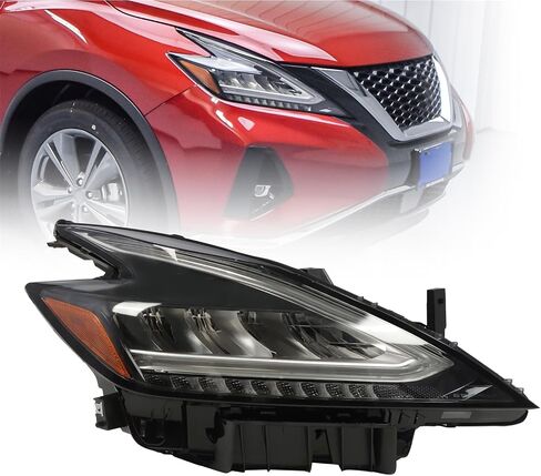 مجموعة المصباح الأمامي السائق مع لمبة متوافقة مع Murano 2019-2021 المصابيح الأمامية 26060-9UF0D (يسار) in Kuwait