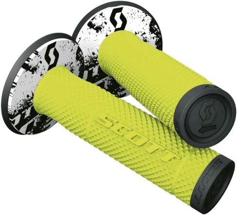 Scott Sx2 Tattoo 2 Off-Road Hand Grips - Black/Neon Yellow/One Size in Saudi Arabia
