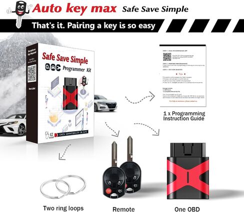 2 Programmable Keyfob Tool, Replacement Car Keys Fob and DIY Programmer Kit for 2005-2012 Ford Focus Mustang Fusion Escape Expedition in Saudi Arabia