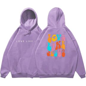 LUKYCILD المسيحية بلايز النساء الحب مثل يسوع البلوز يسوع الإيمان قمصان الدينية الله كنزة بمقاس كبير هوديي in Kuwait