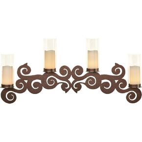 Saint Thomas Metal Wall Sconce Candelabra | Black | Candleholder Decor for Candles with Hurricane Style Glass in Saudi Arabia