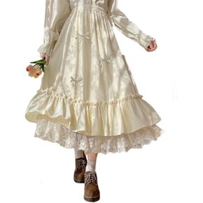 Women's Cute High Waist Maxi Skirt - Renaissance, Ruffle, Flowing Long Victorian Skirt in Saudi Arabia