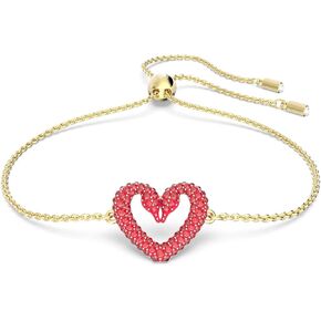 SWAROVSKI Una Heart Bracelet withRed Crystals, Gold-Tone Plated in Saudi Arabia