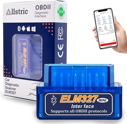 Allstric® OBD2 Scanner Bluetooth ELM327. Car Diagnostic Tool for All Cars. OBD Code Reader with Reset, Reads DTCs, Clears Check Engine Light, Vehicle Info, and O2 Sensor Test. Fixd Car Diagnostic Tool in Saudi Arabia